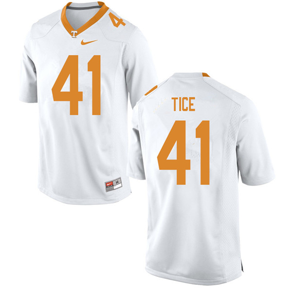 Men #41 Ryan Tice Tennessee Volunteers College Football Jerseys Sale-White